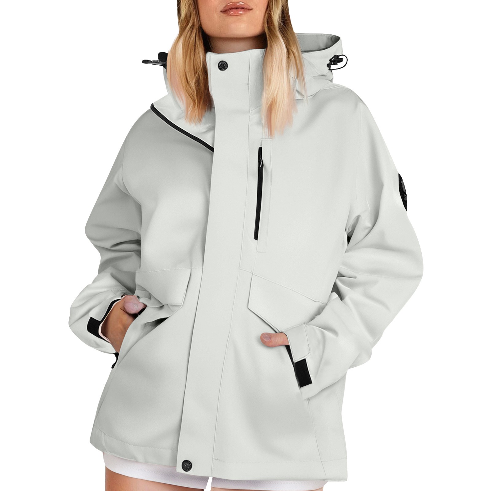 Women'S Fashion Rain Jacket - Kadın Hafif Yürüyüş Ceketleri Düz Renk