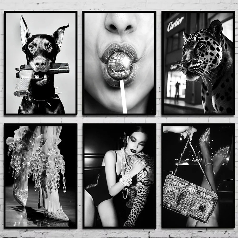 Fashion Women Picture - Siyah ve Beyaz Moda Vintage Fotoğraf