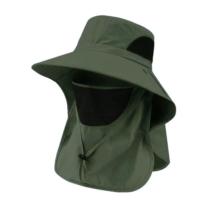 Bucket Hat Women - Polyester güneş balıkçı şapkası boyun koruyuculu