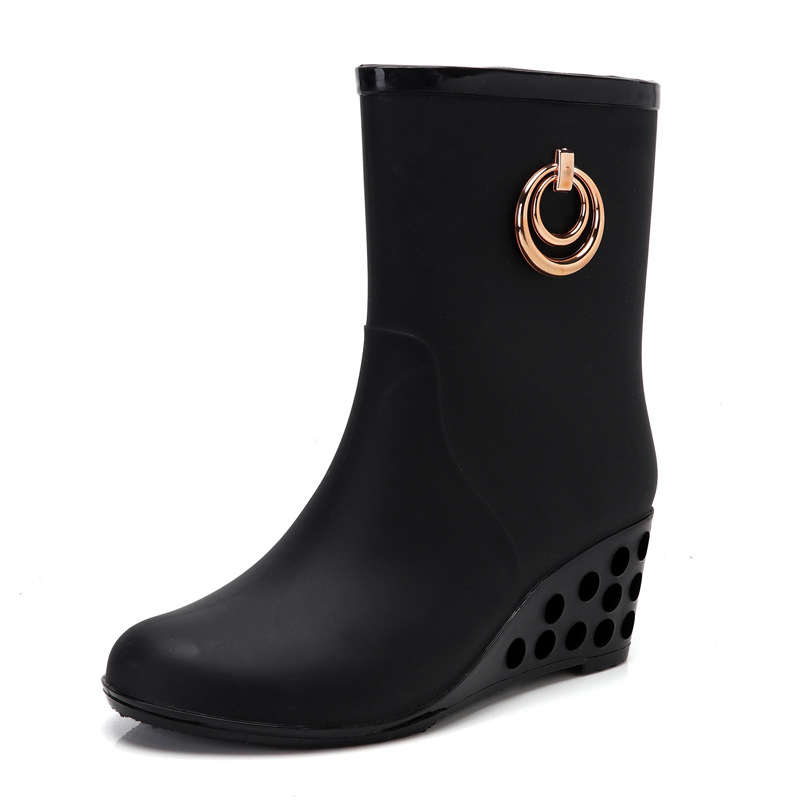 Women'S Fashion Gumboots - Moda kama topuk yağmur çizmeleri kadın