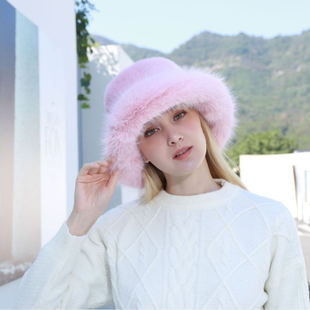 Yeni Sıcak Kabarık Kürk Kova Ş - Bucket Hat Women incelemesi ve fiyatı