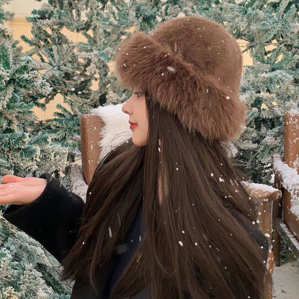 Yeni Sıcak Kabarık Kürk Kova Ş - Bucket Hat Women incelemesi ve fiyatı