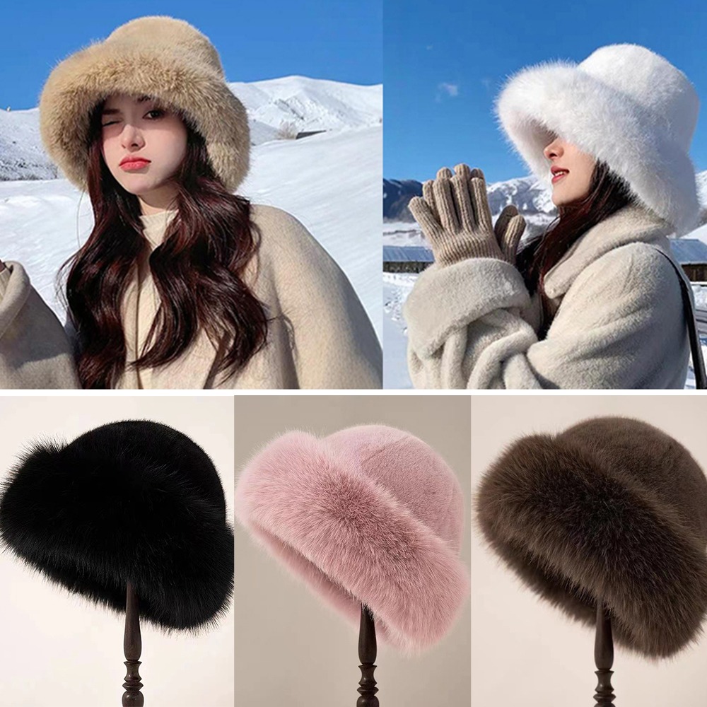 Yeni Sıcak Kabarık Kürk Kova Ş - Bucket Hat Women incelemesi ve fiyatı