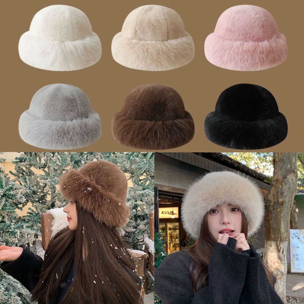 Yeni Sıcak Kabarık Kürk Kova Ş - Bucket Hat Women incelemesi ve fiyatı