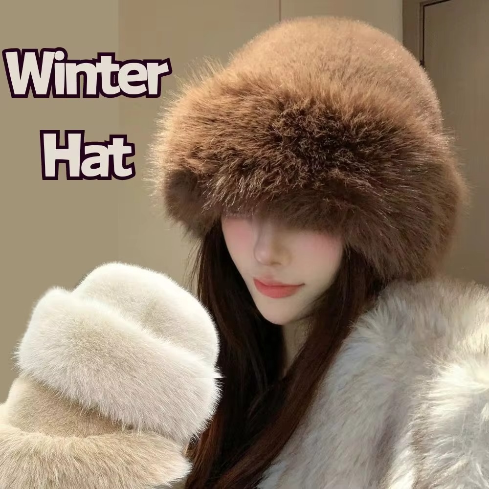 Yeni Sıcak Kabarık Kürk Kova Ş - Bucket Hat Women incelemesi ve fiyatı
