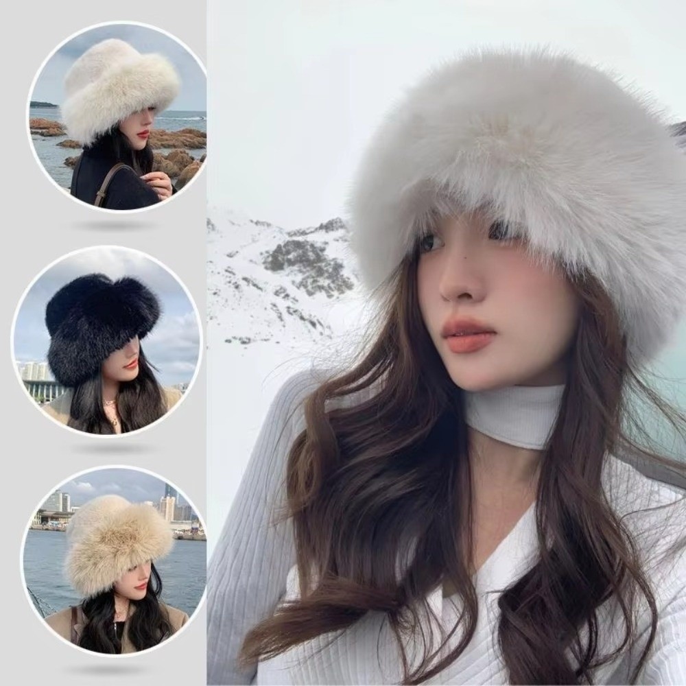 Yeni Kabarık Kürk Kış Şapka Dü - Bucket Hat Women incelemesi ve fiyatı